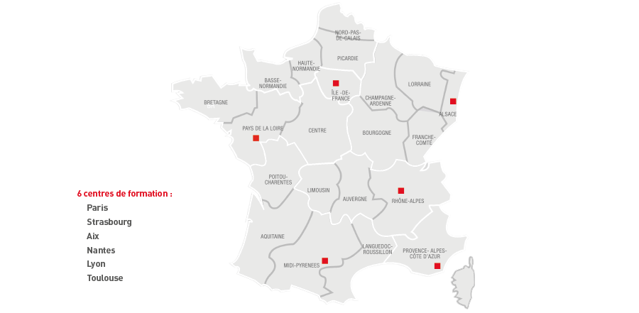 carte France centre de formation Mitsubishi Electric 